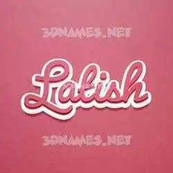 latish in Red Scribble style - 3D name wallpaper