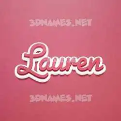 lauren in Red Scribble style - 3D name wallpaper