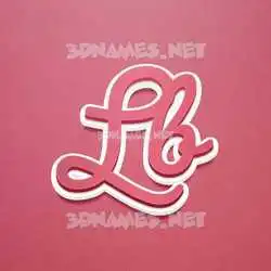lb in Red Scribble style - 3D name wallpaper