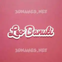 leo banuti in Red Scribble style - 3D name wallpaper