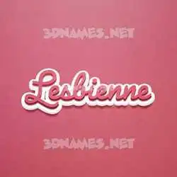 lesbienne in Red Scribble style - 3D name wallpaper