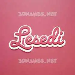 lesedi in Red Scribble style - 3D name wallpaper