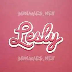 lesly in Red Scribble style - 3D name wallpaper