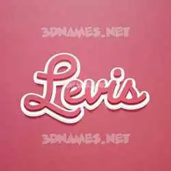 levis in Red Scribble style - 3D name wallpaper