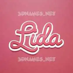 lida in Red Scribble style - 3D name wallpaper