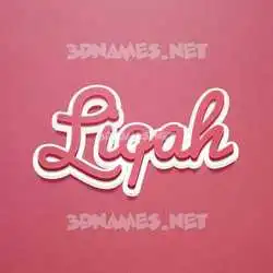 liqah in Red Scribble style - 3D name wallpaper