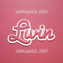 livin in Red Scribble style - 3D name wallpaper