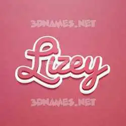 lizey in Red Scribble style - 3D name wallpaper