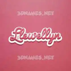 llewellyn in Red Scribble style - 3D name wallpaper