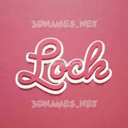 lock in Red Scribble style - 3D name wallpaper