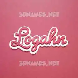logahn in Red Scribble style - 3D name wallpaper