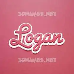 logan in Red Scribble style - 3D name wallpaper