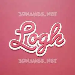 logk in Red Scribble style - 3D name wallpaper