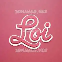 loi in Red Scribble style - 3D name wallpaper