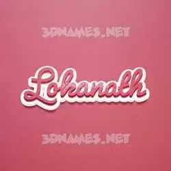 lokanath in Red Scribble style - 3D name wallpaper