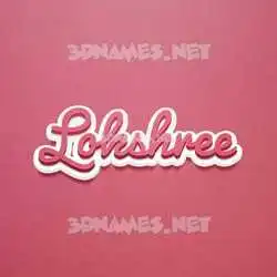 lokshree in Red Scribble style - 3D name wallpaper