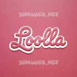 loolla in Red Scribble style - 3D name wallpaper