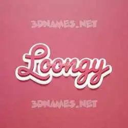 loongy in Red Scribble style - 3D name wallpaper
