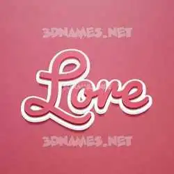 lore in Red Scribble style - 3D name wallpaper