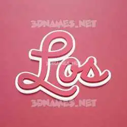 los in Red Scribble style - 3D name wallpaper