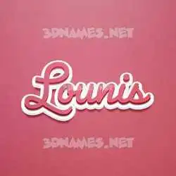 lounis in Red Scribble style - 3D name wallpaper