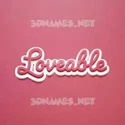 loveable in Red Scribble style - 3D name wallpaper