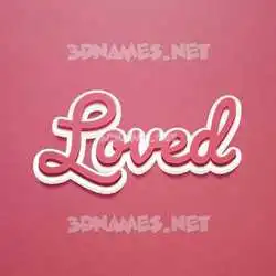 loved in Red Scribble style - 3D name wallpaper