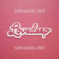 lovedeep in Red Scribble style - 3D name wallpaper