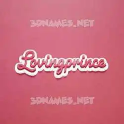 lovingprince in Red Scribble style - 3D name wallpaper