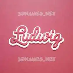 ludwig in Red Scribble style - 3D name wallpaper