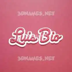 luis bio in Red Scribble style - 3D name wallpaper