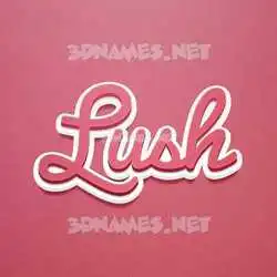 lush in Red Scribble style - 3D name wallpaper