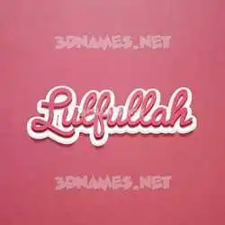 lutfullah in Red Scribble style - 3D name wallpaper