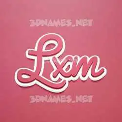 lxm in Red Scribble style - 3D name wallpaper