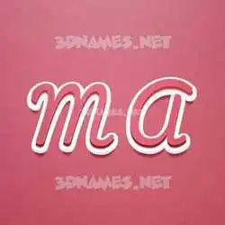 m a in Red Scribble style - 3D name wallpaper
