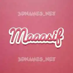 maaasif in Red Scribble style - 3D name wallpaper