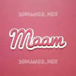 maam in Red Scribble style - 3D name wallpaper
