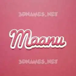 maanu in Red Scribble style - 3D name wallpaper