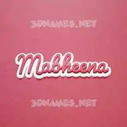 mabheena in Red Scribble style - 3D name wallpaper