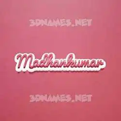 madhankumar in Red Scribble style - 3D name wallpaper