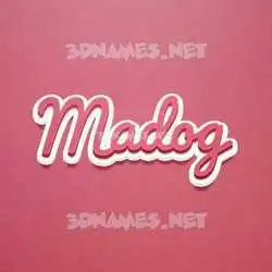 madog in Red Scribble style - 3D name wallpaper