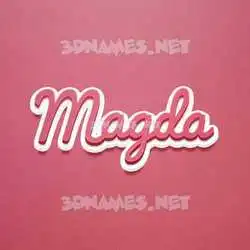 magda in Red Scribble style - 3D name wallpaper