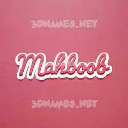 mahboob in Red Scribble style - 3D name wallpaper