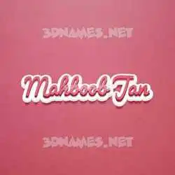 mahboob jan in Red Scribble style - 3D name wallpaper