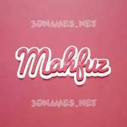 mahfuz in Red Scribble style - 3D name wallpaper