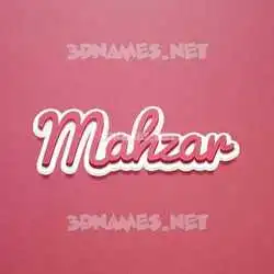 mahzar in Red Scribble style - 3D name wallpaper