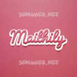 maithily in Red Scribble style - 3D name wallpaper