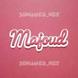 majoud in Red Scribble style - 3D name wallpaper