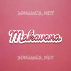 makavana in Red Scribble style - 3D name wallpaper