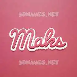 maks in Red Scribble style - 3D name wallpaper